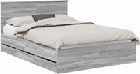 vidaXL Cadre de lit, couleur Sonoma gris, 140 x 200 cm, en bois de construction