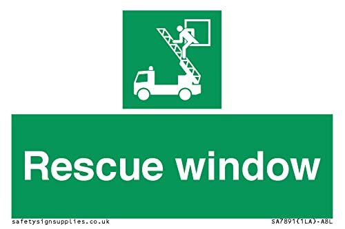 Viking Signs Rescue venster bord - 75x50mm - A8L