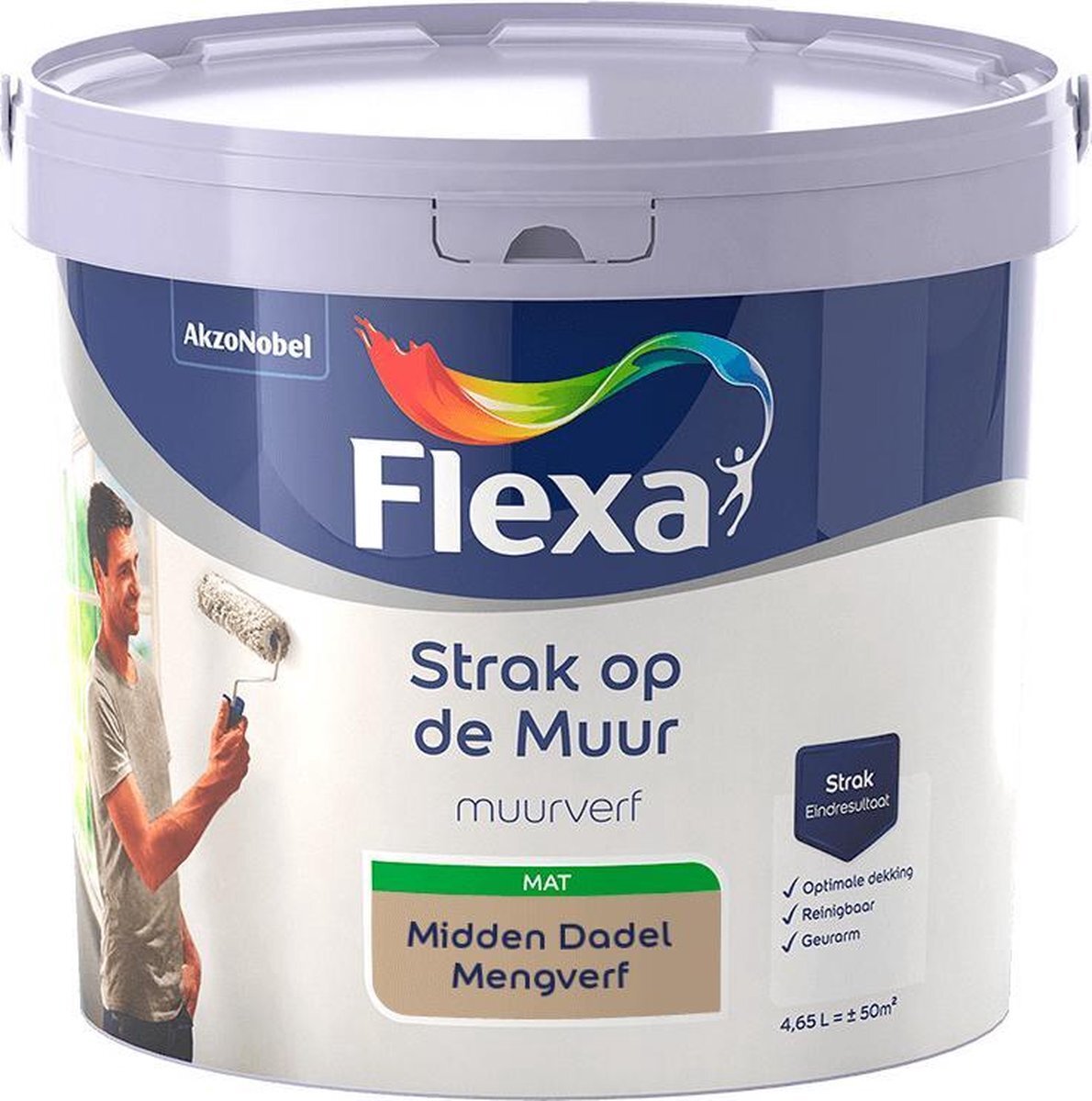FLEXA Strak op de muur - Muurverf - Mengcollectie - Midden Dadel - 5 Liter