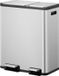 EKO ecocasa 1 pedaalemmer 30+20 liter - stainless steel polypropyleen - mat rvs - prullenbak