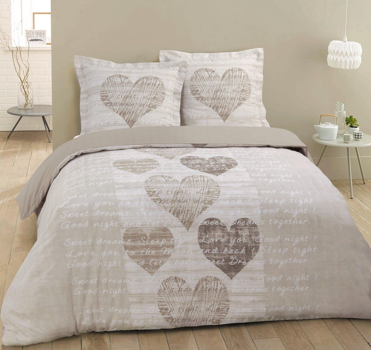 Vision Home VISION Alice - Dekbedovertrek - Tweepersoons - 200x200cm - Beige - Katoen