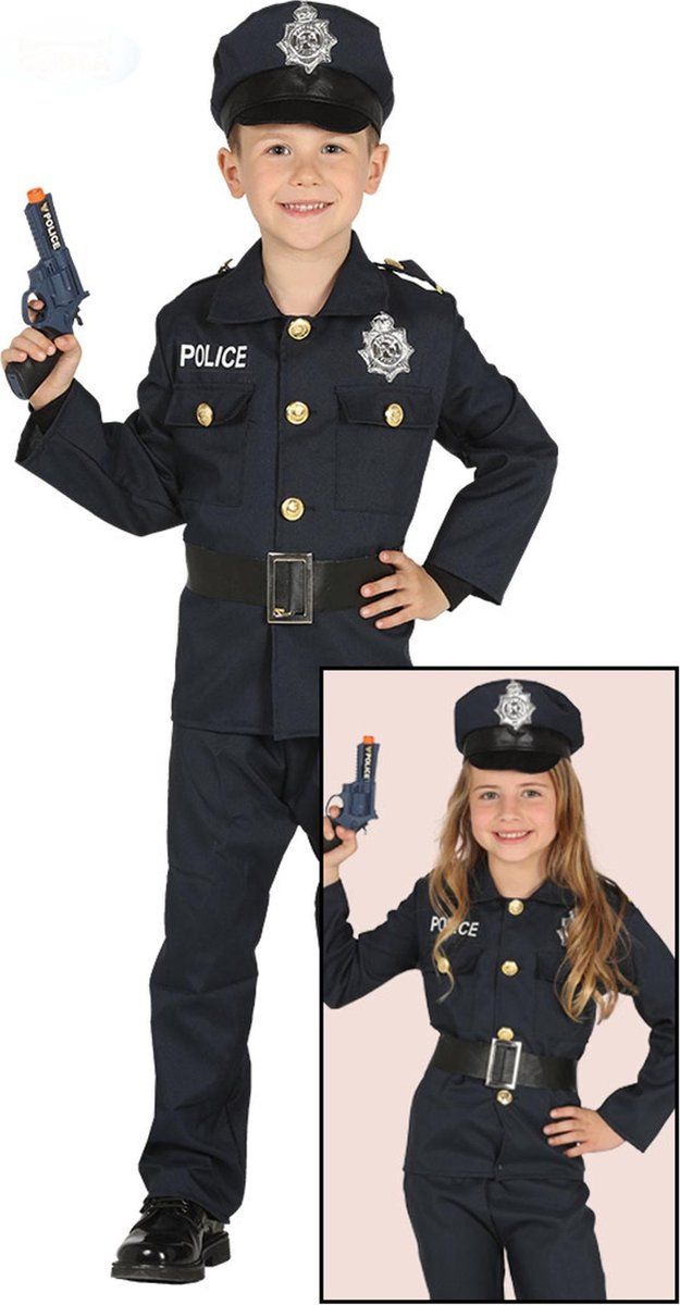 Politiepak Kind Police - Zwart - Polyester - 2021