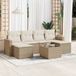 Maison Exclusive - Ensemble de meubles de jardin 7 pièces avec canapé et coussins, beige, en polyrotin
