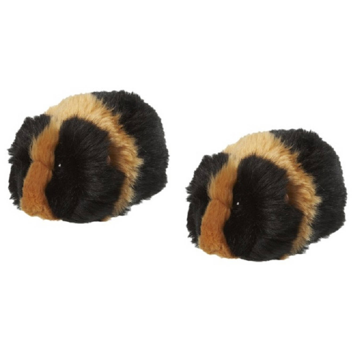 Nature Planet 2x stuks pluche knuffel cavia 13 cm zwart/bruin - knuffeldieren