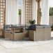 Prolenta Maison Exclusive - Tuinset voor de tuin, 9-delig, met kussens, beige, gemaakt van polyrotan