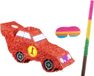 Boland Verjaardag Pinata Racewagen - 56 x 23 cm - papier - set met stok 54 cm en masker