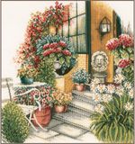 Lanarte Borduurpakket - Terras in herfstbloei - 40 x 40cm