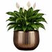 Mica Decorations Plantenpot Pablo - Keramiek - Brons Glans / Ribbels - D29 x H25 cm
