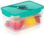 Excellent Houseware - Vacuüm Vershoudbakje - 2.3L - Transparant/Turquoise