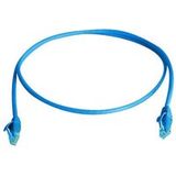 Telegärtner MP8 250 - Verbindingskabel - RJ-45 (M) naar RJ-45 (M) - 2 m - UTP - CAT 6 - IEEE 802.3at - halogeenvrij, gevormd, zonder haken, met strengen - blauw, RAL 5015