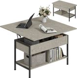 HOMCOM Salontafel - Spaanplaat - 98x49x55cm - Grijs