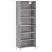 vidaXL Armoire haute, couleur béton, 69,5 x 32,5 x 180 cm, panneau de particules