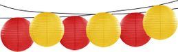 Décoration de fête/jardin 6x pièces lanternes de luxe forme boule rouge et jaune dia 35 cm