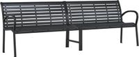 vidaXL Tuinbank - Zwart - Staal en WPC