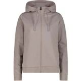 CMP Damescapuchon met rits, lange mouw, steekzakken, effen, regular fit, katoen, elastaan, klei, maat S