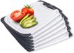 Exitoso Snijplank met Sapgroef - Vaatwasmachinebestendige antislip Ontbijtplank - Serveerplank Set van 6 rechthoekige Plastic Snijplanken voor de Keuken