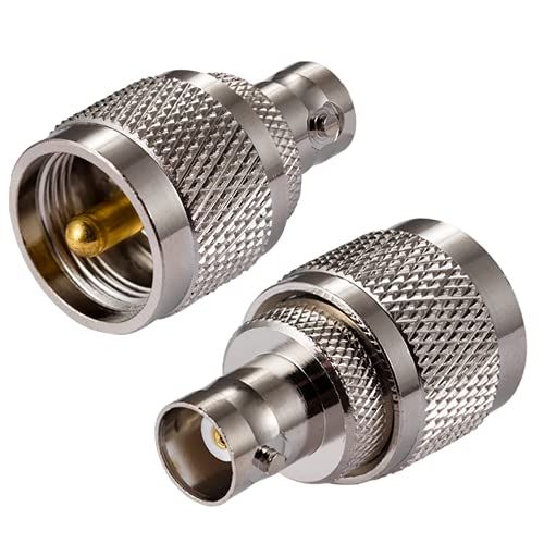 Vecys CB Radio Adapter PL 259 UHF Plug naar BNC Socket Antenne Adapter (2 stuks)