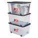 SUNDIS Ventilo, opbergbox met clip-on deksel, 50L, wielen, zwart