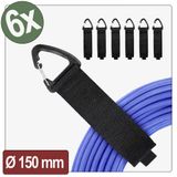 Quadrios 26CA801 Klittenbandriem Met riem Extra sterk (l x b) 480 mm x 38 mm Zwart 6 stuk(s)