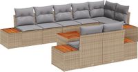 vidaXL Tuinbank Set 8-delig Beige en Lichtgrijs