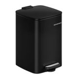 SONGMICS Keukenprullenbak - Pedaalemmer - 20 Liter - Staal - Zwart