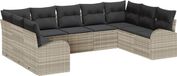 vidaXL Hoekbank met kussens Lichtgrijs Polyrattan