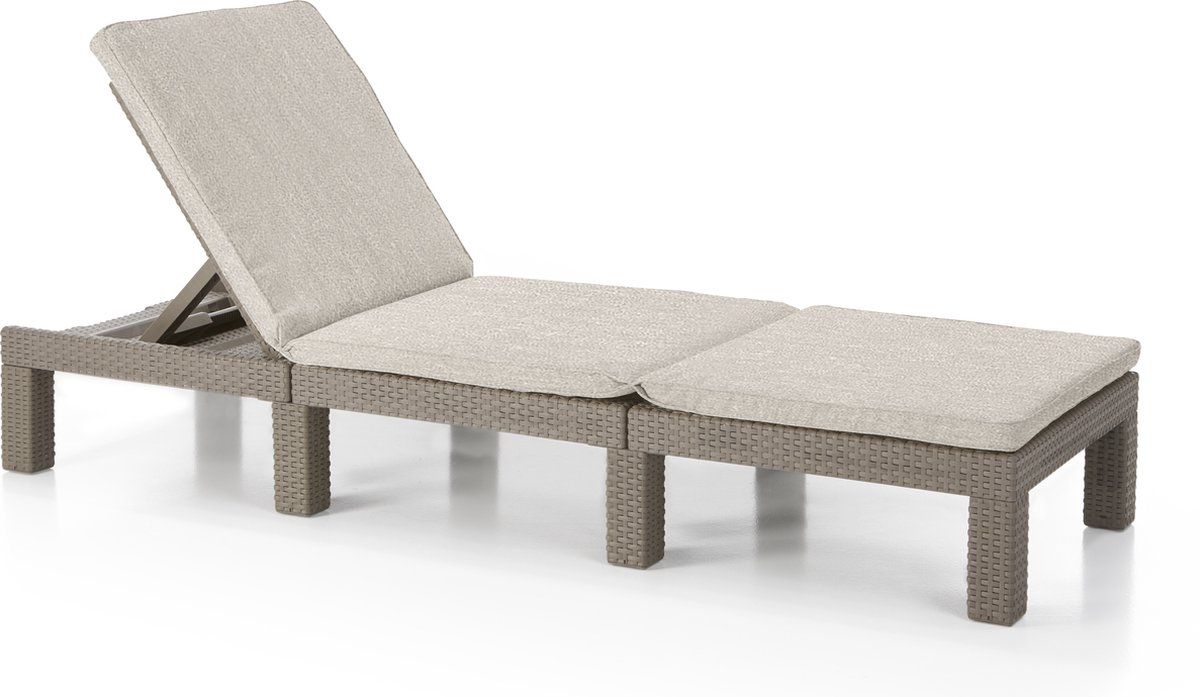 Keter Allibert Daytona Deluxe Ligbed - 3 posities - 65x195x25,5 cm - Cappuccino