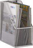 Merkloos Relaxdays tijdschriftenhouder - 2 vakken - A4-C4 - metaal - zilver
