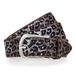b.belt Leren Riem Cat Silver Belt W95 Anthracite - Silver Zilverkleurig