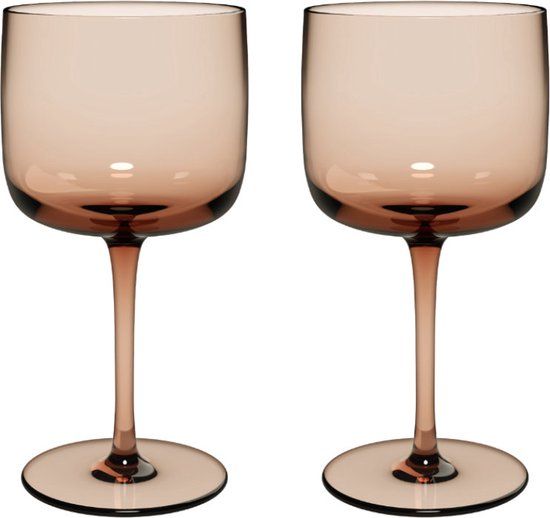LIKE BY VILLEROY & BOCH Like Clay Wijnglas - Set van 2 - Bruin