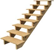 Vinuovo BERLIN Houten Buitentrap - 8 Open Treden 139 cm Hoog - 80 cm Breed