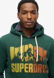 Superdry Mountain Rainbow hoodie Heren XL Katoen/Polyester Enamel Green