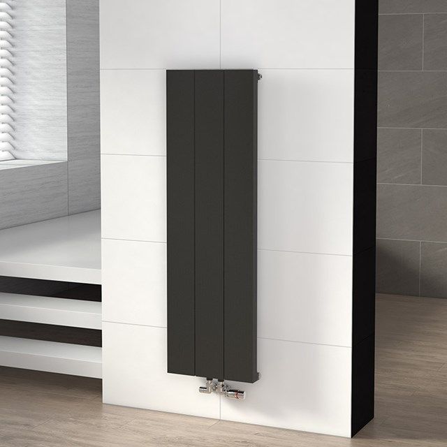 Maxaro Aluminium Designradiator Saturn Donkergrijs Metallic 695 Watt 37x120cm Verticaal