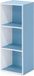 Merkloos Furinno Open boekenkast met 3 vakken, hout, wit/lichtblauw, 30,5 x 23,6 x 80 cm