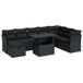 vidaXL 9-delige Loungeset met Kussens, Poly Rattan, Zwart
