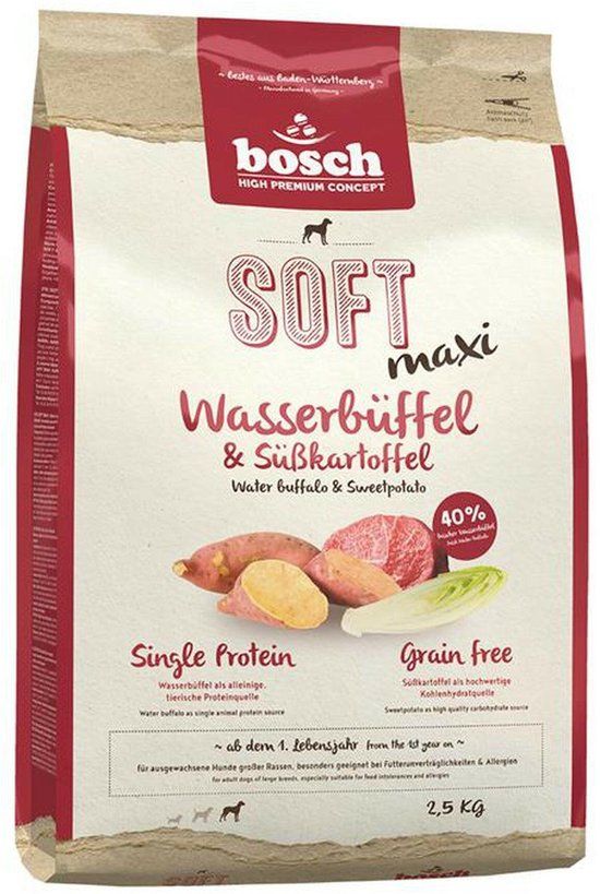 Bosch Soft Maxi Hondenvoer - Waterbuffel & Zoete aardappel - 2,5 kg
