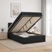 Maison Exclusive Lit Ottoman exclusif avec matelas, couleur noire, dimensions 120 x 190 cm, revêtement en tissu