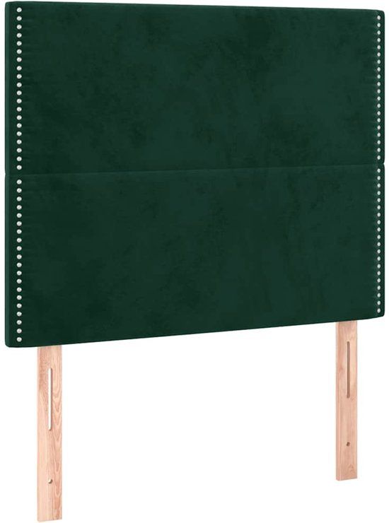VidaXL Hoofdeind & Voeteind Donkergroen Polyester/Hout 1000x50x1180-1280 mm