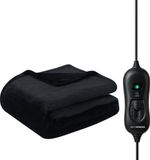 Seranova Elektrische Deken - 160x120 cm - 1 Persoons Warmtedeken - Dubbelzijdig Fleece - Knuffeldeken - Zwart