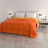 Italian Bed Linen Winter Quilt Elegant, Oranje/Geel, Dubbel, 100% Microvezel, 260x260cm