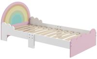 StarTech Kinderbed Kinderbed met strikdetail - Geschikt voor kinderen van 3 tot 6 jaar - 74 x 66 cm - Houten frame - Roze