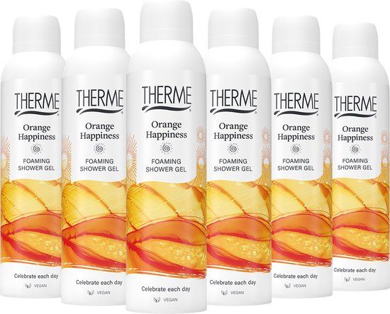 Therme Orange Happiness Foaming Shower Gel - 6 x 200ml