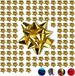 Merkloos Relaxdays Cadeaustrik set van 100 - Zelfklevend - Ster - Ø 5 cm - Goud