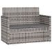 VidaXL Banc de jardin rotin, acier, gris, 105 cm