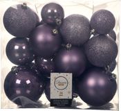Decoris Kaemingk B.V. 52x stuks kunststof kerstballen heide lila paars 6-8-10 cm - Onbreekbare plastic kerstballen