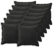 vidaXL - Kussensloop - 12 stuks - Hout - Zwart - 40 x 40 cm - Fluweel