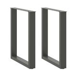 VidaXL Eettafelpoten, U-vormig, 2 stuks, 70x(72-73) cm, Staal, Antraciet