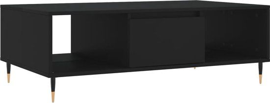 vidaXL Salontafel 104x60x35 cm bewerkt hout zwart