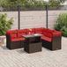 Maison Exclusive - Ensemble de meubles de jardin 7 pièces avec canapé, coussins inclus, en polyrotin marron avec un cadre en bois d'acacia