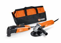 FEIN Voordeelcombo Kabelgebonden. Compacte Haakse slijper CG 7-125 en MULTIMASTER MM 300. De perfecte combinatie van vermogen en veelzijdigheid in één voordeelcombo